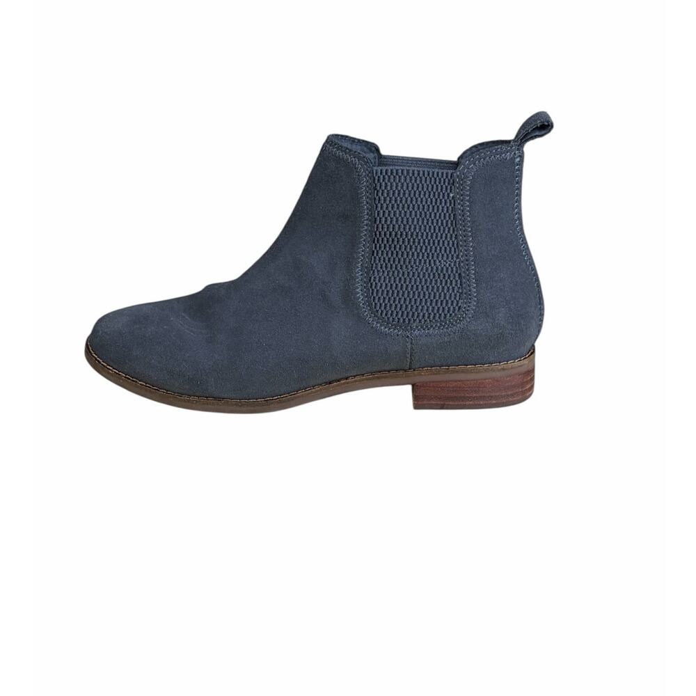 TOMS Ella Charcoal Gray Suede Chelsea Booties Womens 7.5 Fall Casual